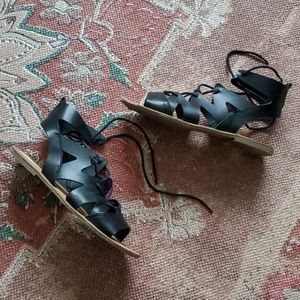 Black gladiator sandals